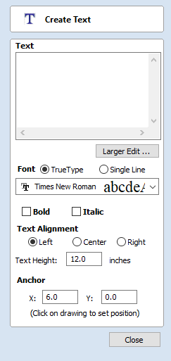 Create Text Form